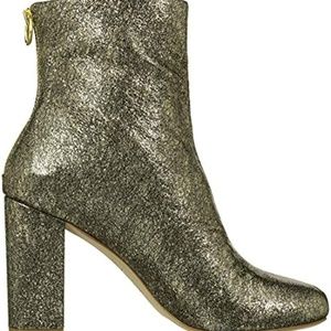 NEW Joie Gold Metallic Leather Ankle Boots Size 40